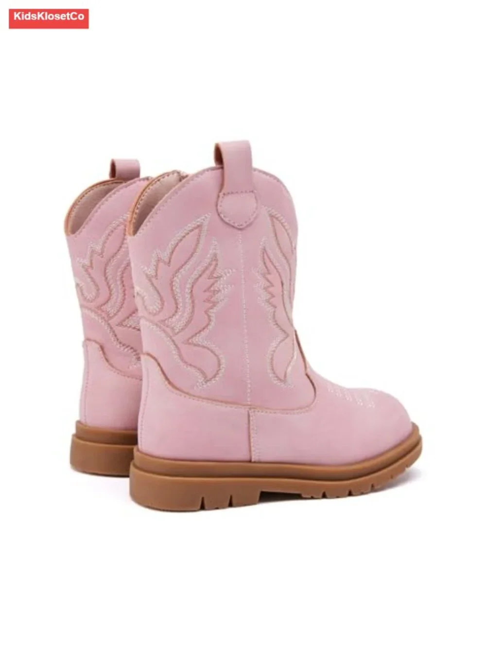 Toddler Cowboy Cowgirl Boots Round Toe Mid Calf Booties Western
